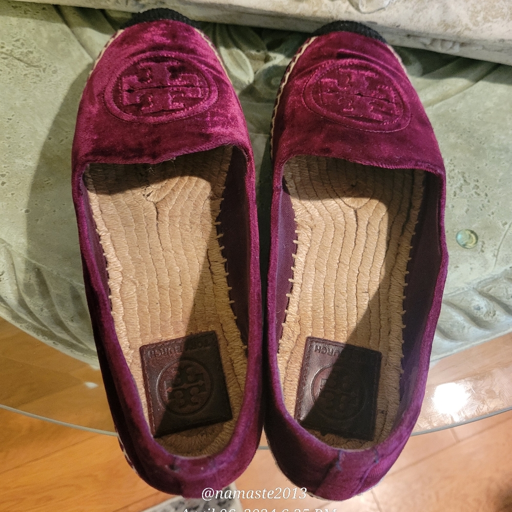 Tory Vurch Velvet Logo Espidrilles Platform Designer Summer Beach Shoes   #751 - Picture 13 of 15